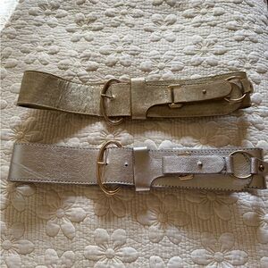 Two fncy Leather Belts For Women ,sliver and god color,$13 for both